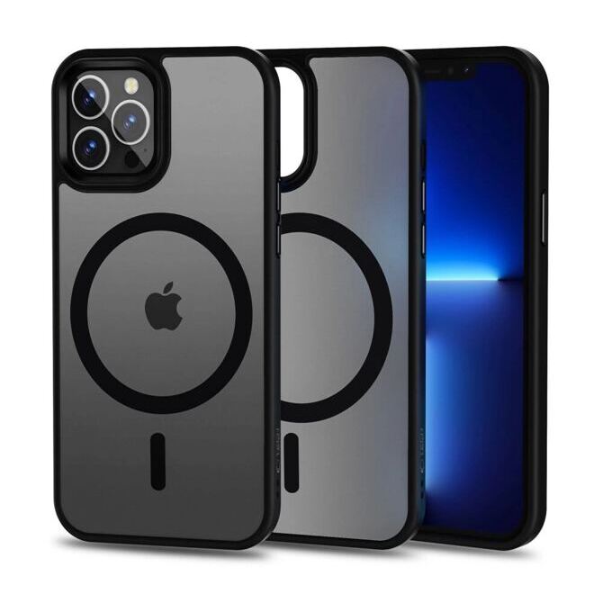 Tech-Protect MagMat MagSafe Hülle iPhone 12 / 12 Pro transparent-mattschwarz