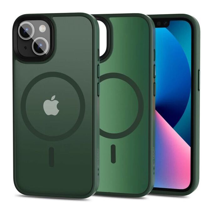 Tech-Protect MagMat MagSafe Hülle iPhone 13 transparent-mattgrün