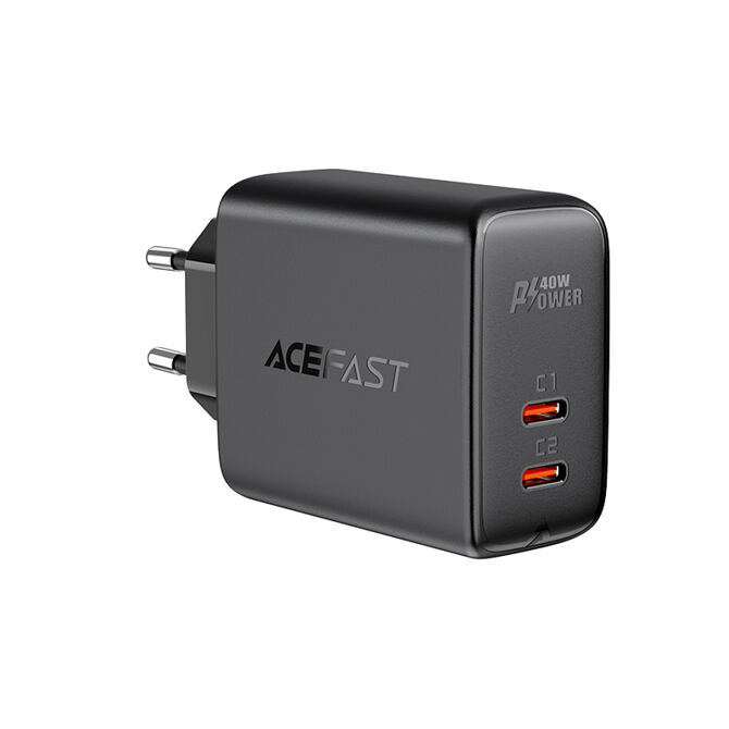 Acefast 40W 2 x USB-C Power Adapter schwarz