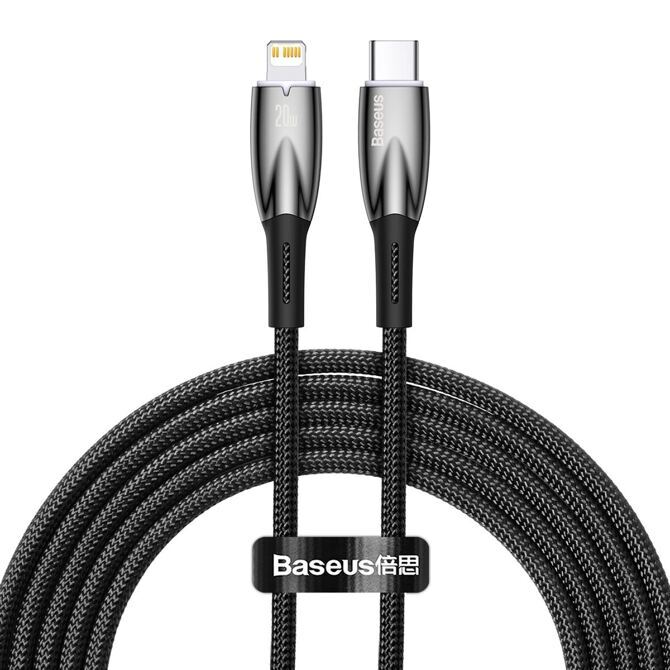 Baseus Glimmer Ladekabel 20W USB-C auf Lightning 2m schwarz