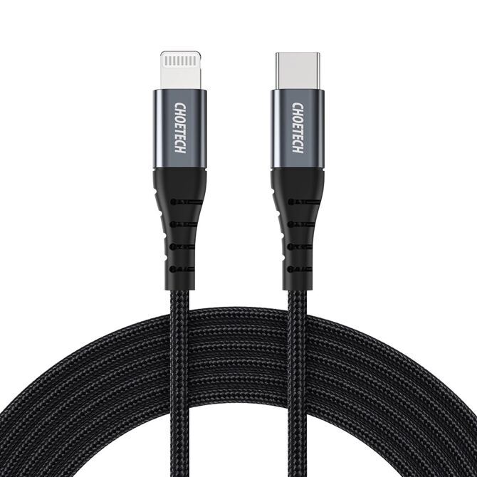 Choetech 3A Ladekabel USB-C auf Lightning 2m schwarz