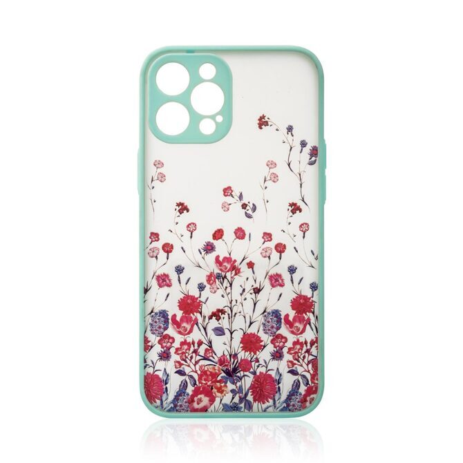 Blumen Design Hülle iPhone 13 Pro Max grün