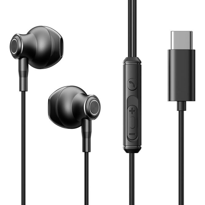 Joyroom Metall In-Ear-Kopfhörer mit USB-C schwarz