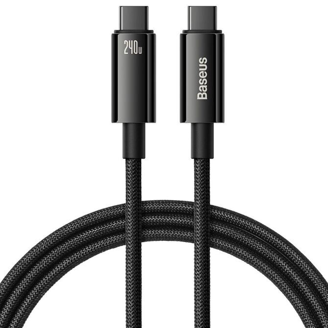 Baseus Tungsten Gold 240W Ladekabel USB-C auf USB-C 3m schwarz