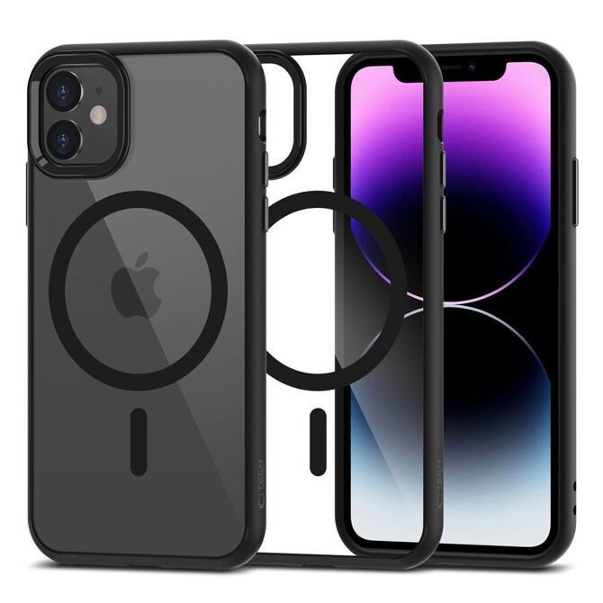 Tech-Protect MagMat MagSafe Hülle iPhone 11 transparent/schwarz