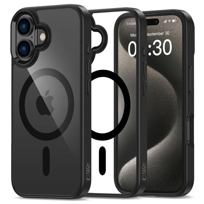 Tech-Protect MagMat MagSafe Hülle iPhone 16 Plus transparent/schwarz