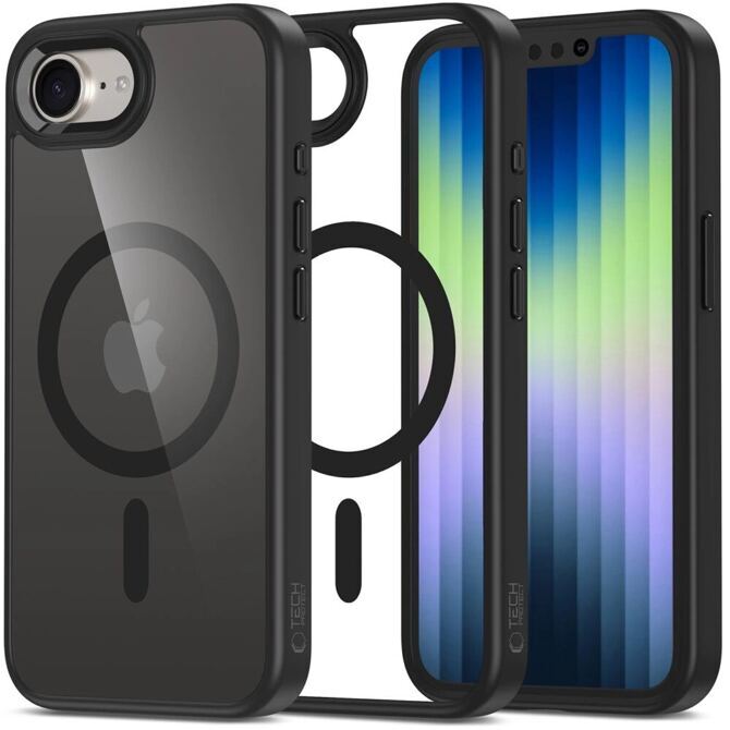 Tech-Protect MagMat MagSafe Hülle iPhone 16e transparent/schwarz